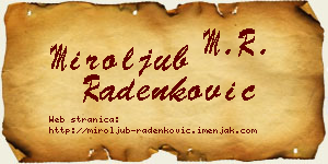 Miroljub Radenković vizit kartica